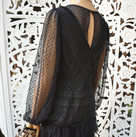 BCBGMAXAZRIA NWT MARQUEE BLACK LACE DRESS - Picture 3 of 6
